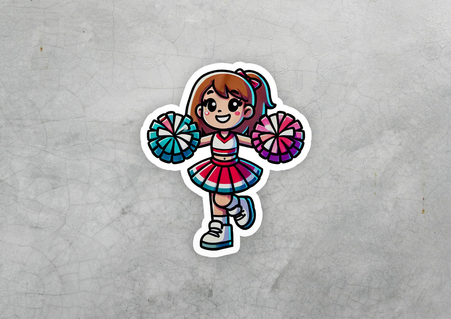 a sticker of a girl holding a lollipop