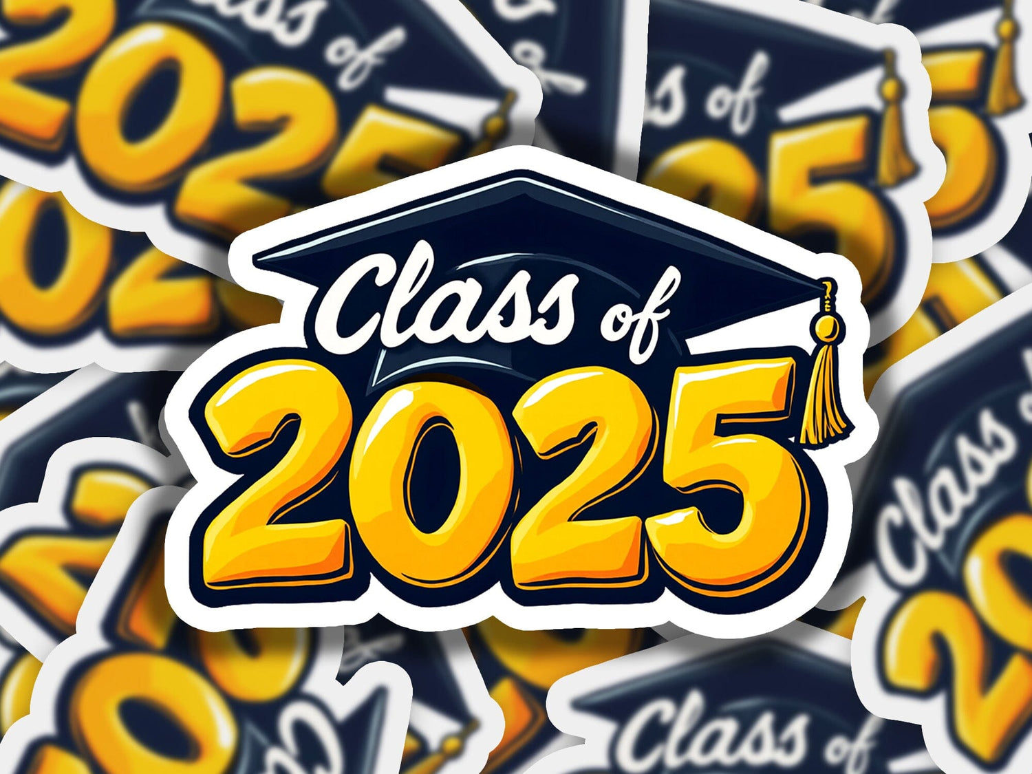 a pile of stickers that say class of 205