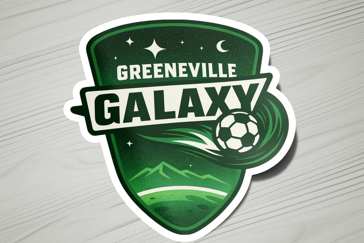 Classic Greeneville Galaxy Crest Vinyl Sticker | Dishwasher Safe & Durable | Custom Sizes | Fast Shipping | Made in USA 1 Fiesta Doodle waterproof vinyl sticker. dishwasher safe outdoor sticker.