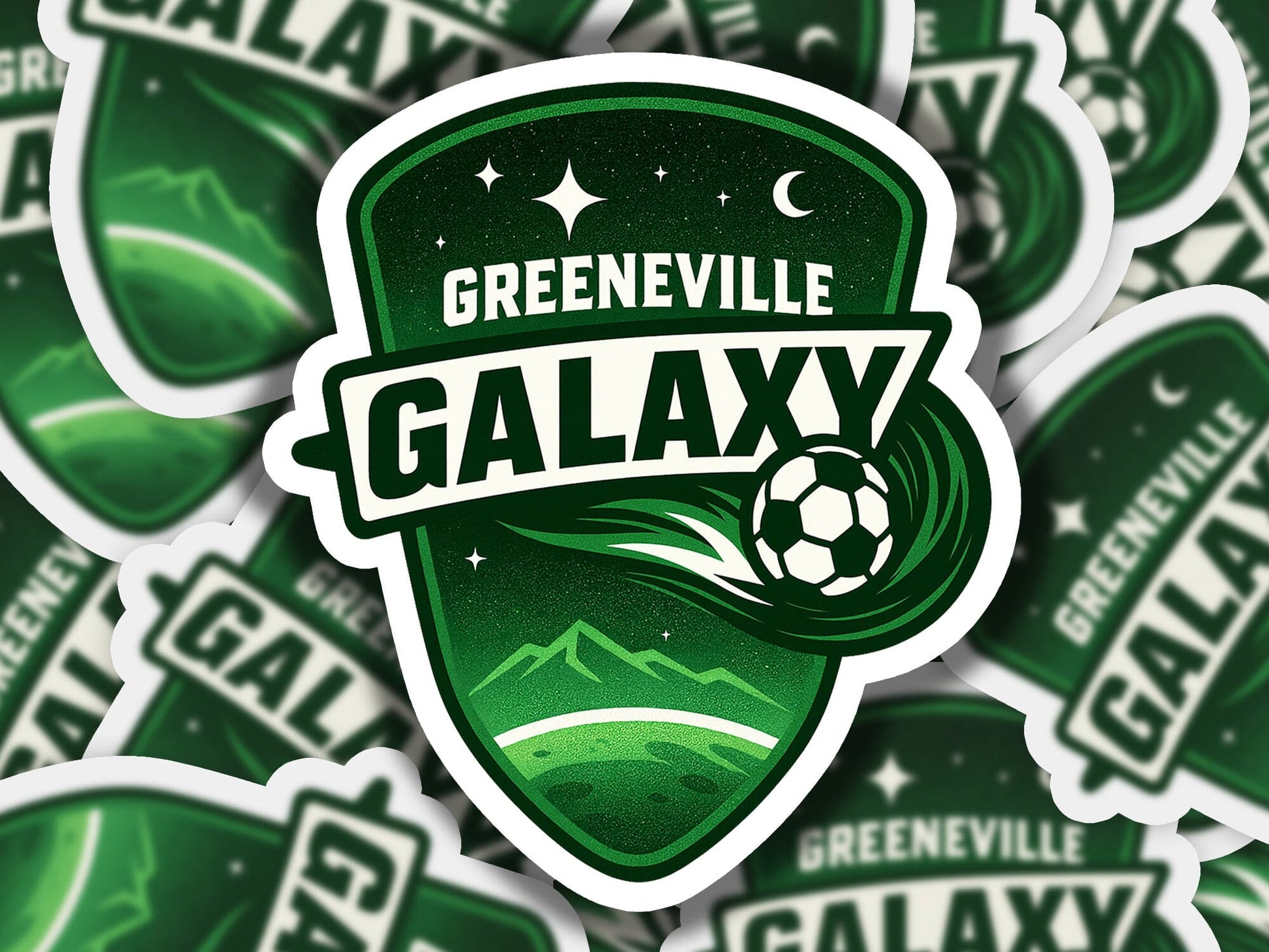 Classic Greeneville Galaxy Crest Vinyl Sticker | Dishwasher Safe & Durable | Custom Sizes | Fast Shipping | Made in USA 1 Fiesta Doodle waterproof vinyl sticker. dishwasher safe outdoor sticker.