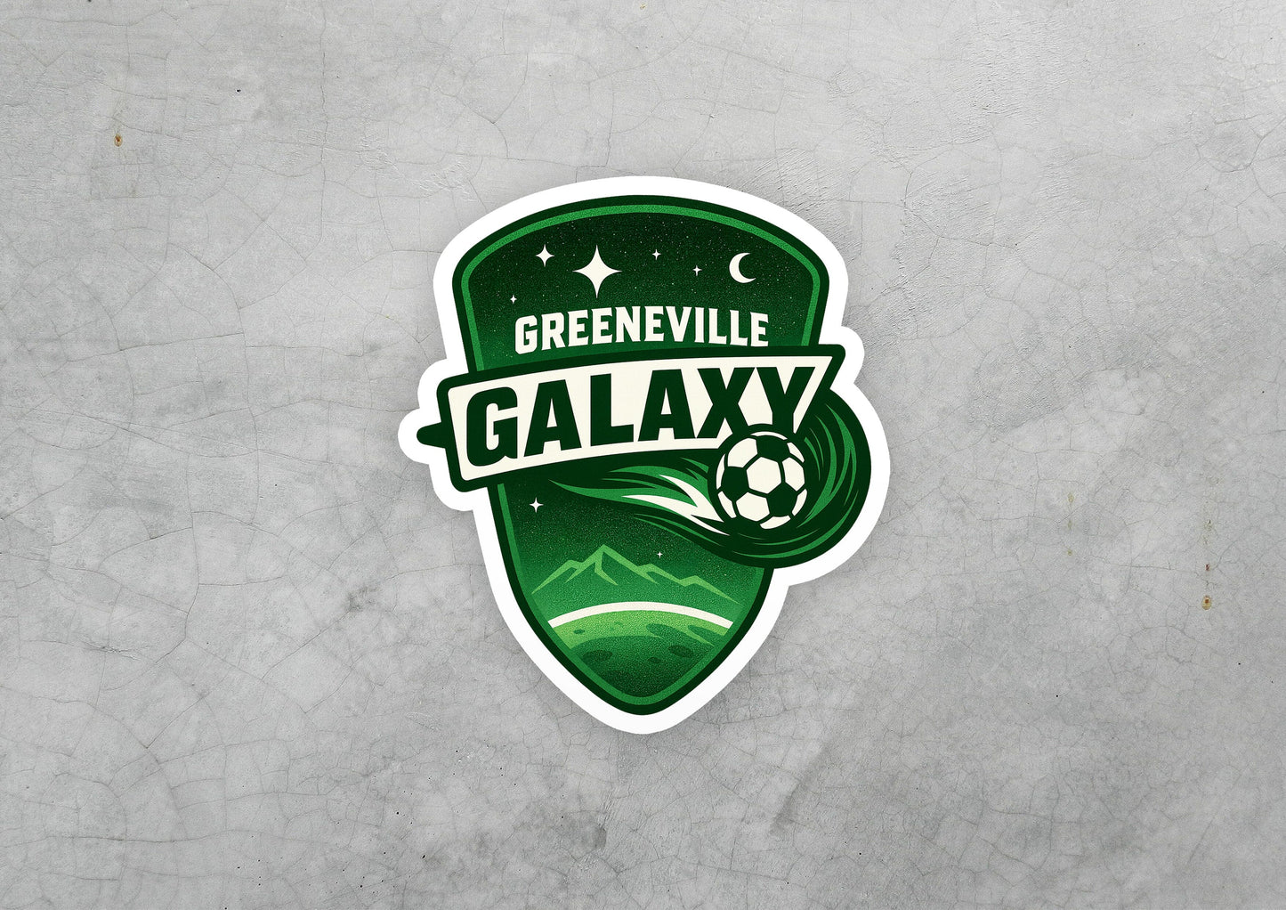 Classic Greeneville Galaxy Crest Vinyl Sticker | Dishwasher Safe & Durable | Custom Sizes | Fast Shipping | Made in USA 1 Fiesta Doodle waterproof vinyl sticker. dishwasher safe outdoor sticker.