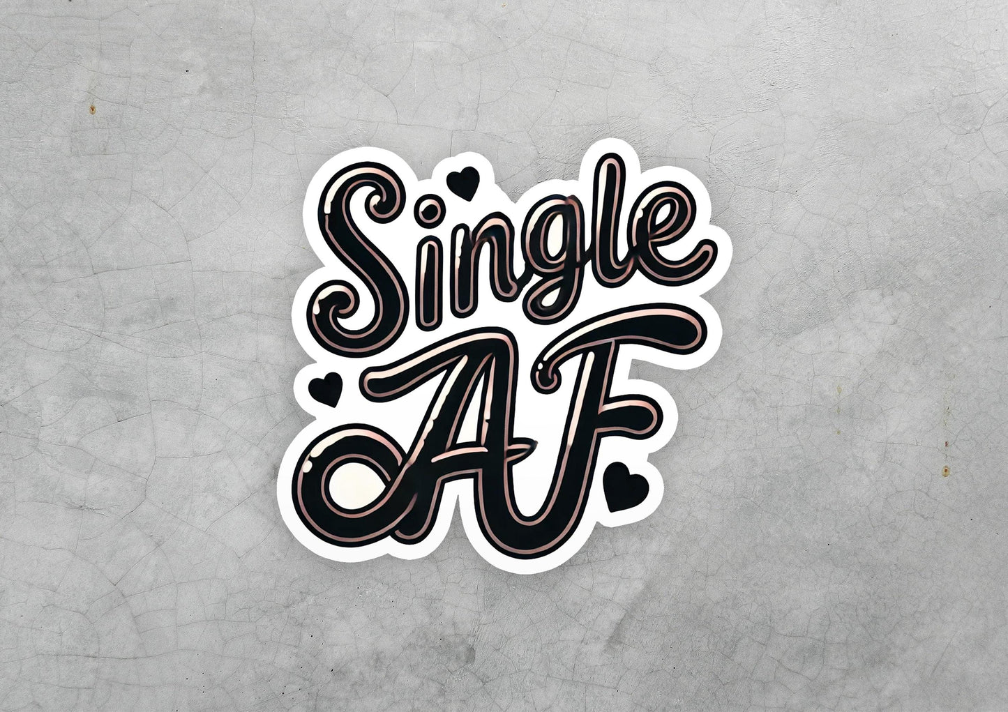 a sticker with the words single af on it