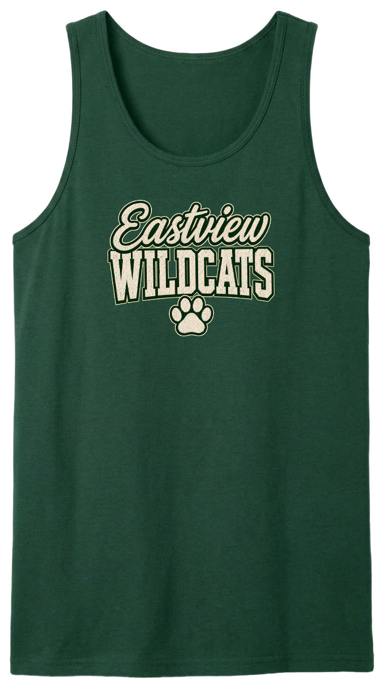 A green tank top with the text "Eastview Wildcats" printed on it.