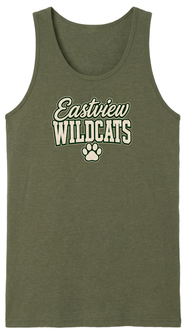 A green tank top with the text "Eastview Wildcats" printed on it.