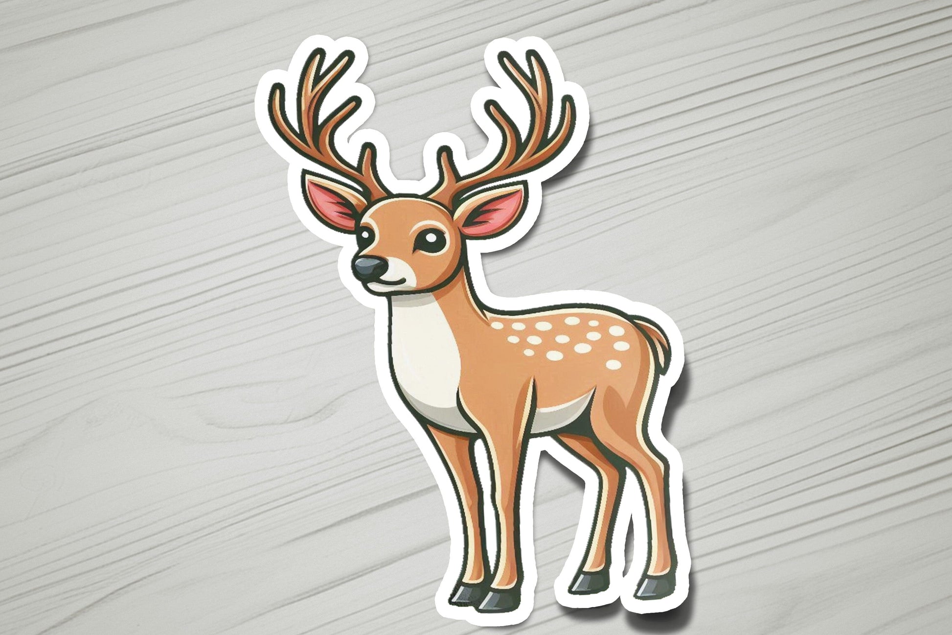 a sticker of a deer with antlers on it