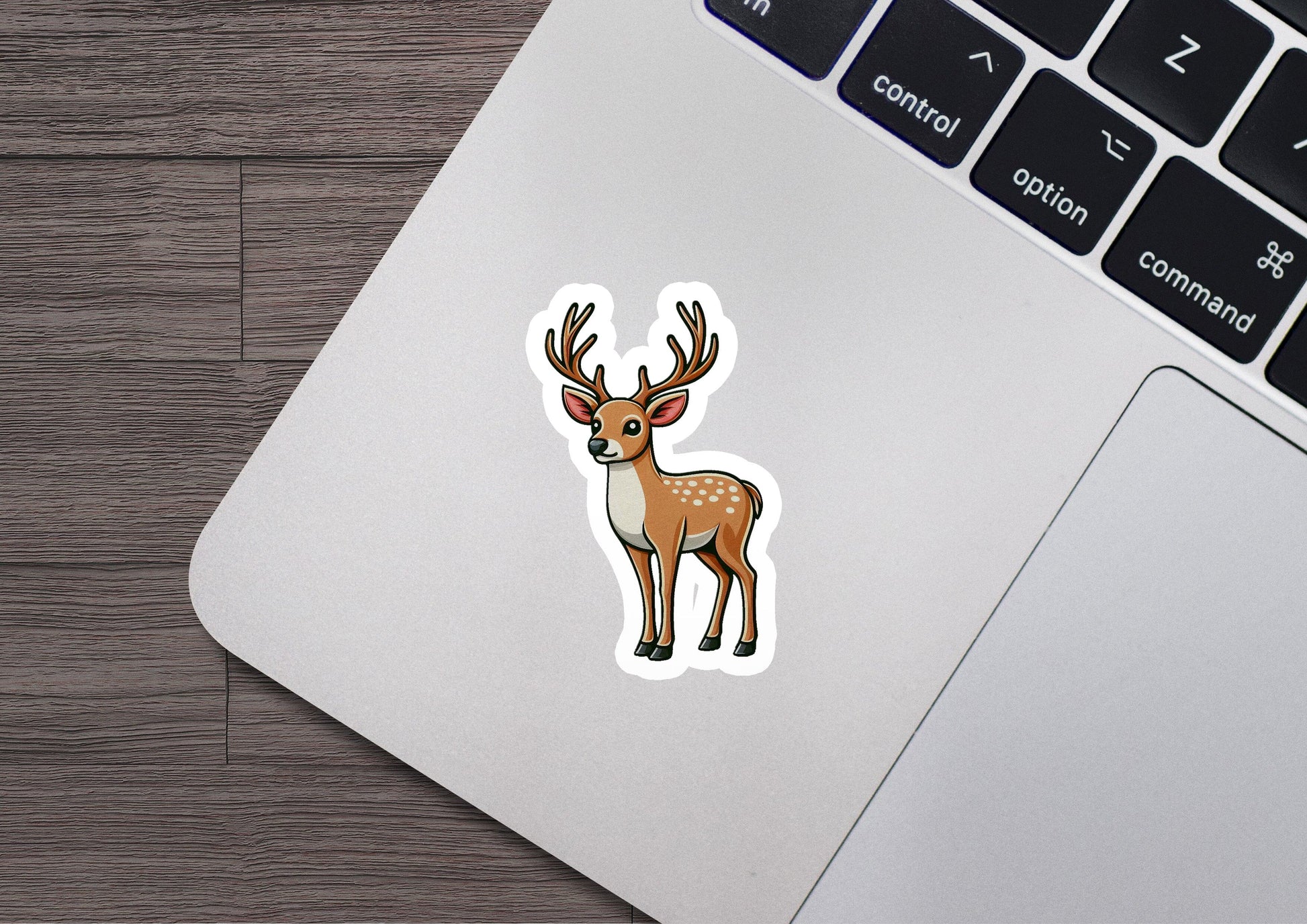 a sticker of a deer with antlers on it