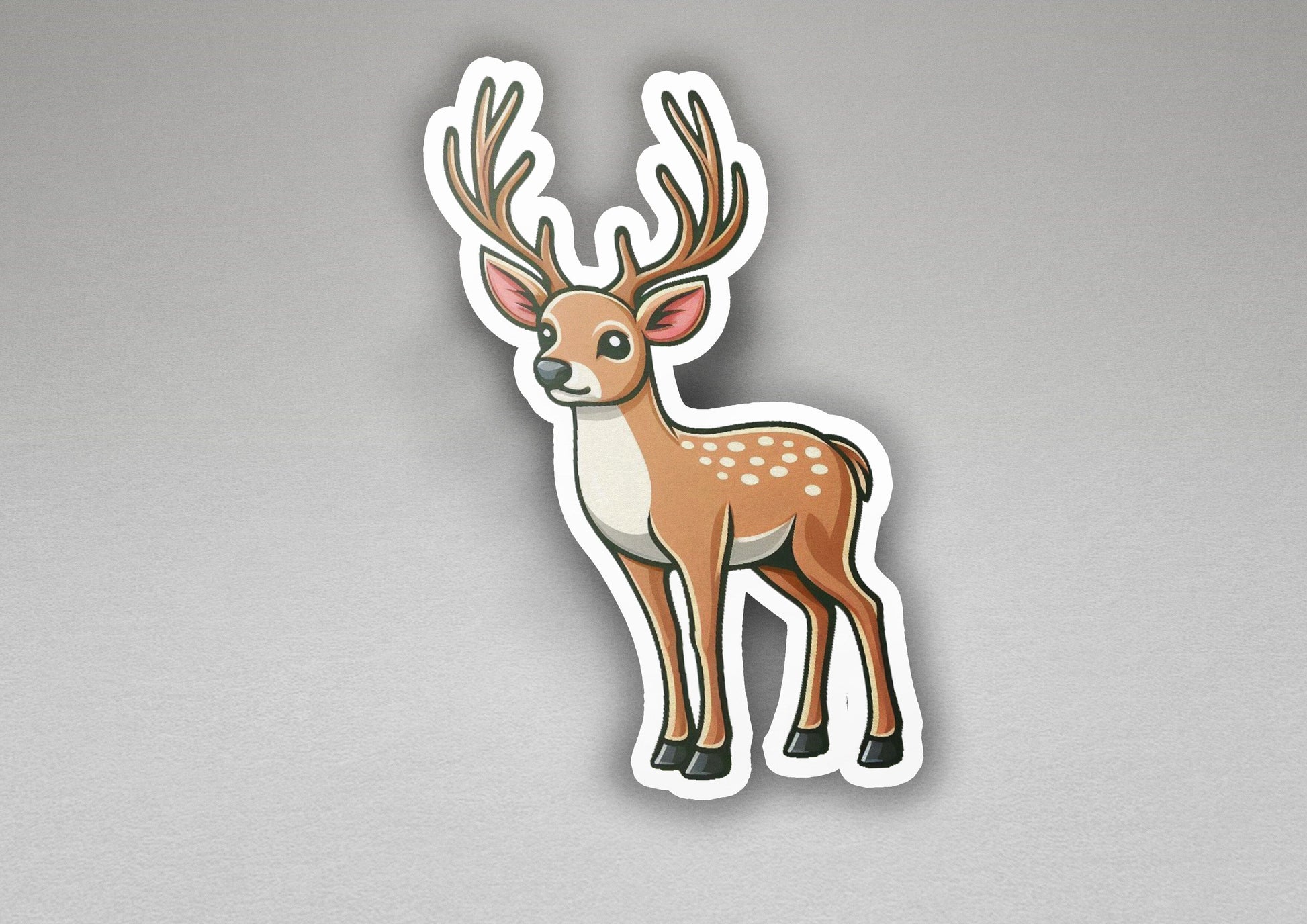 a sticker of a deer with antlers on it