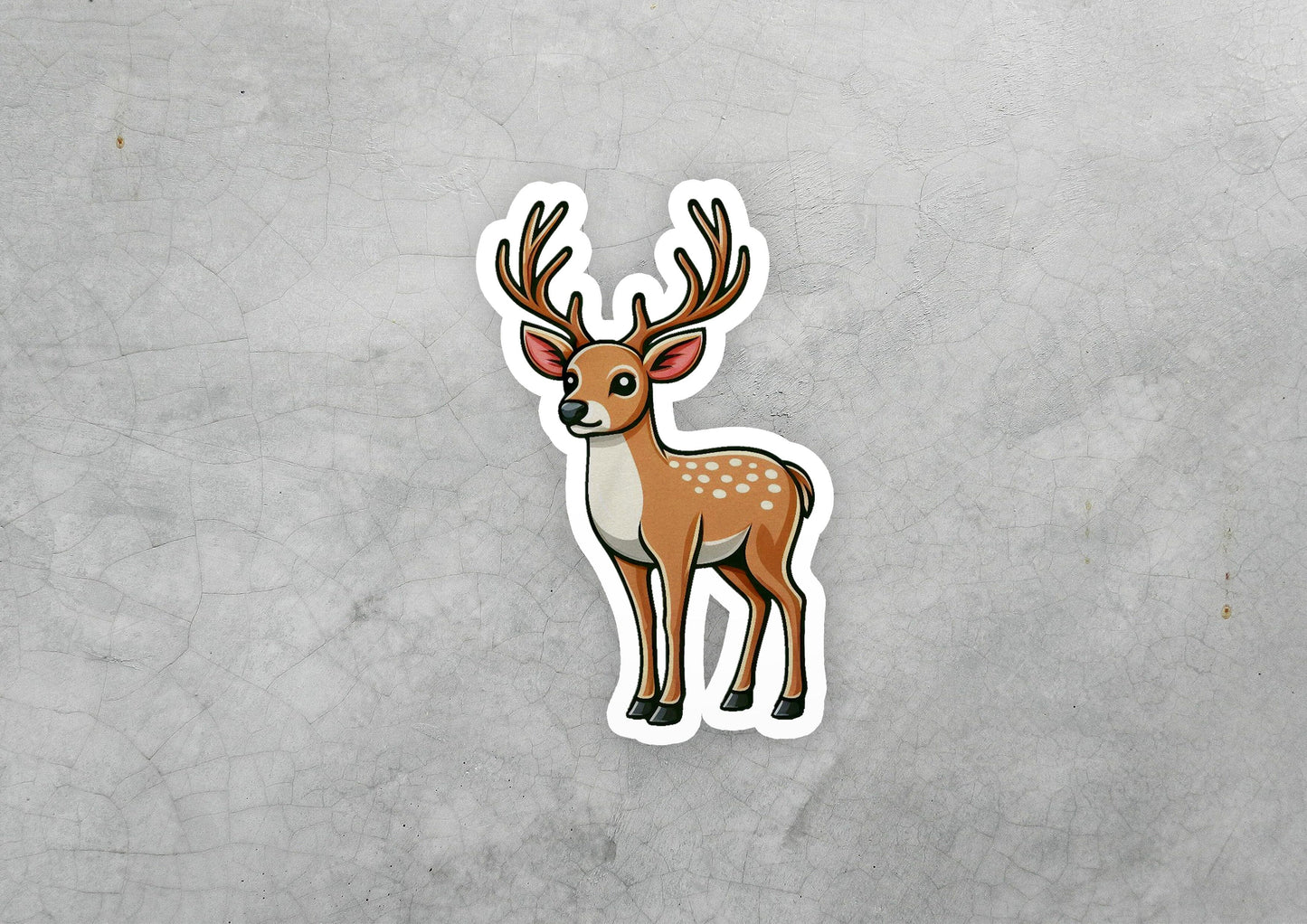 a sticker of a deer with antlers on it