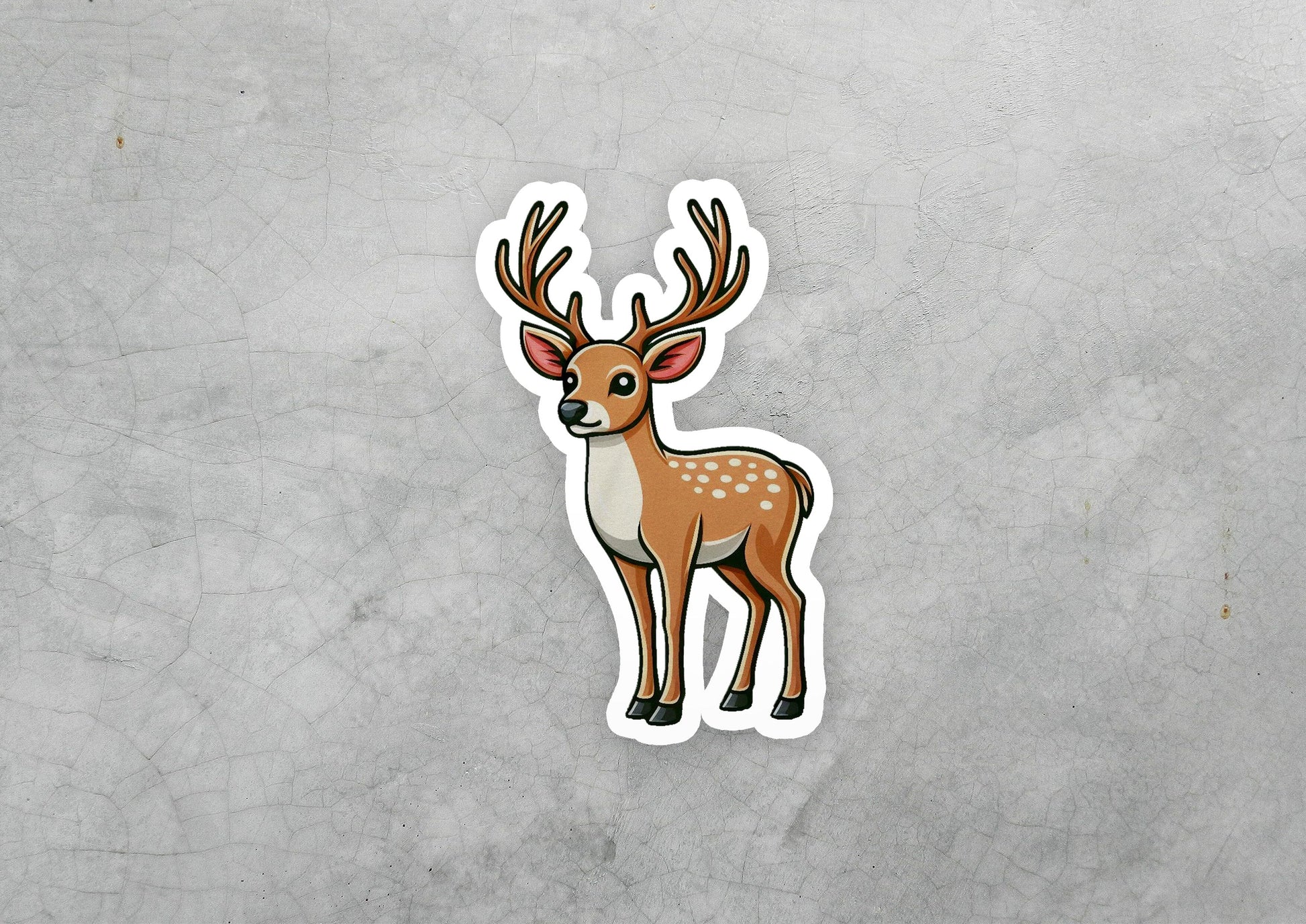 a sticker of a deer with antlers on it