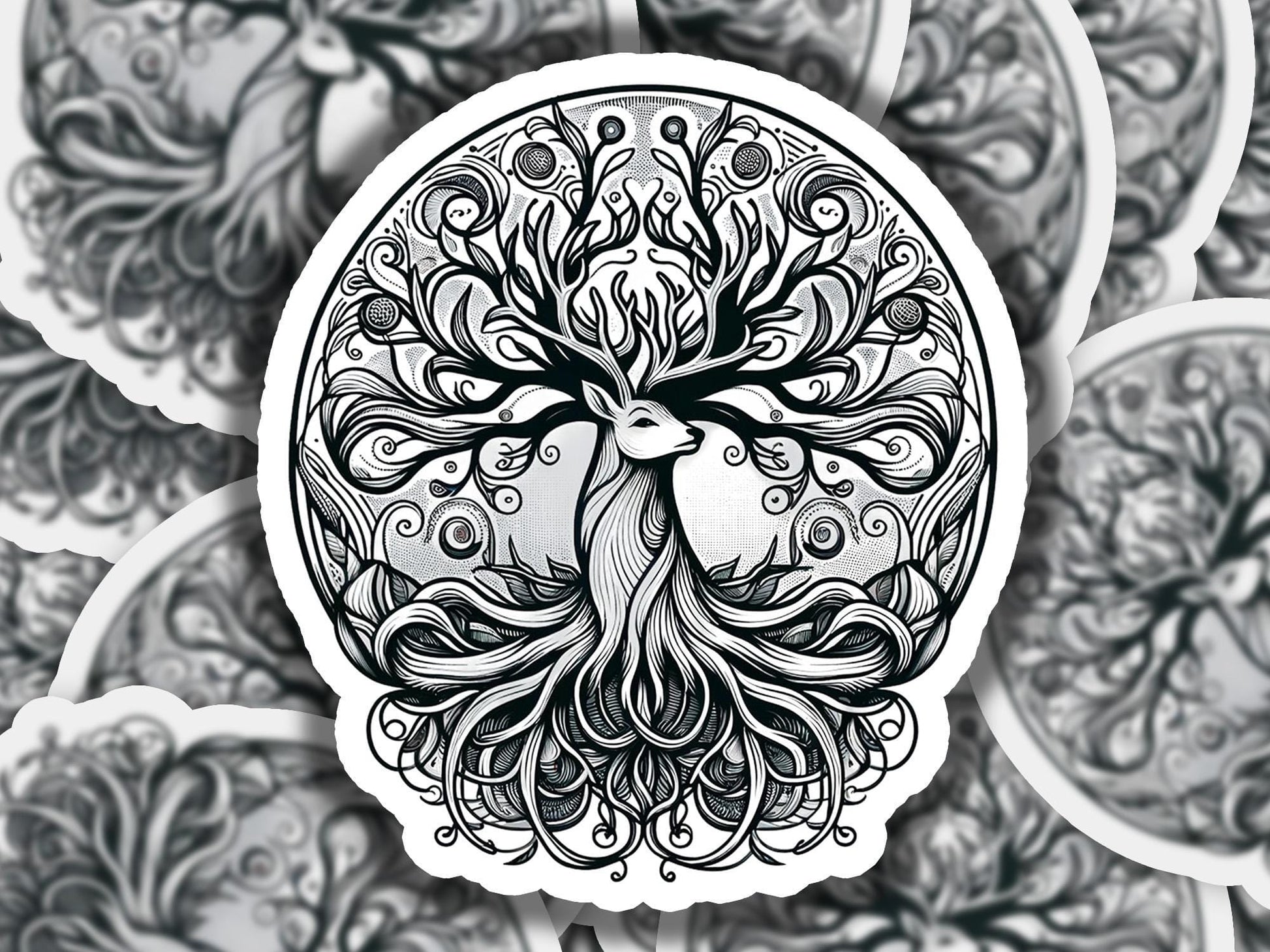 a black and white drawing of a peacock