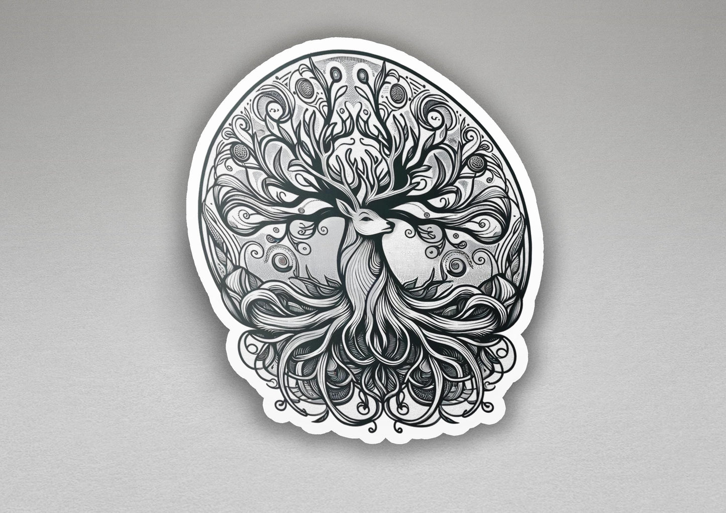 a sticker of a peacock on a gray background