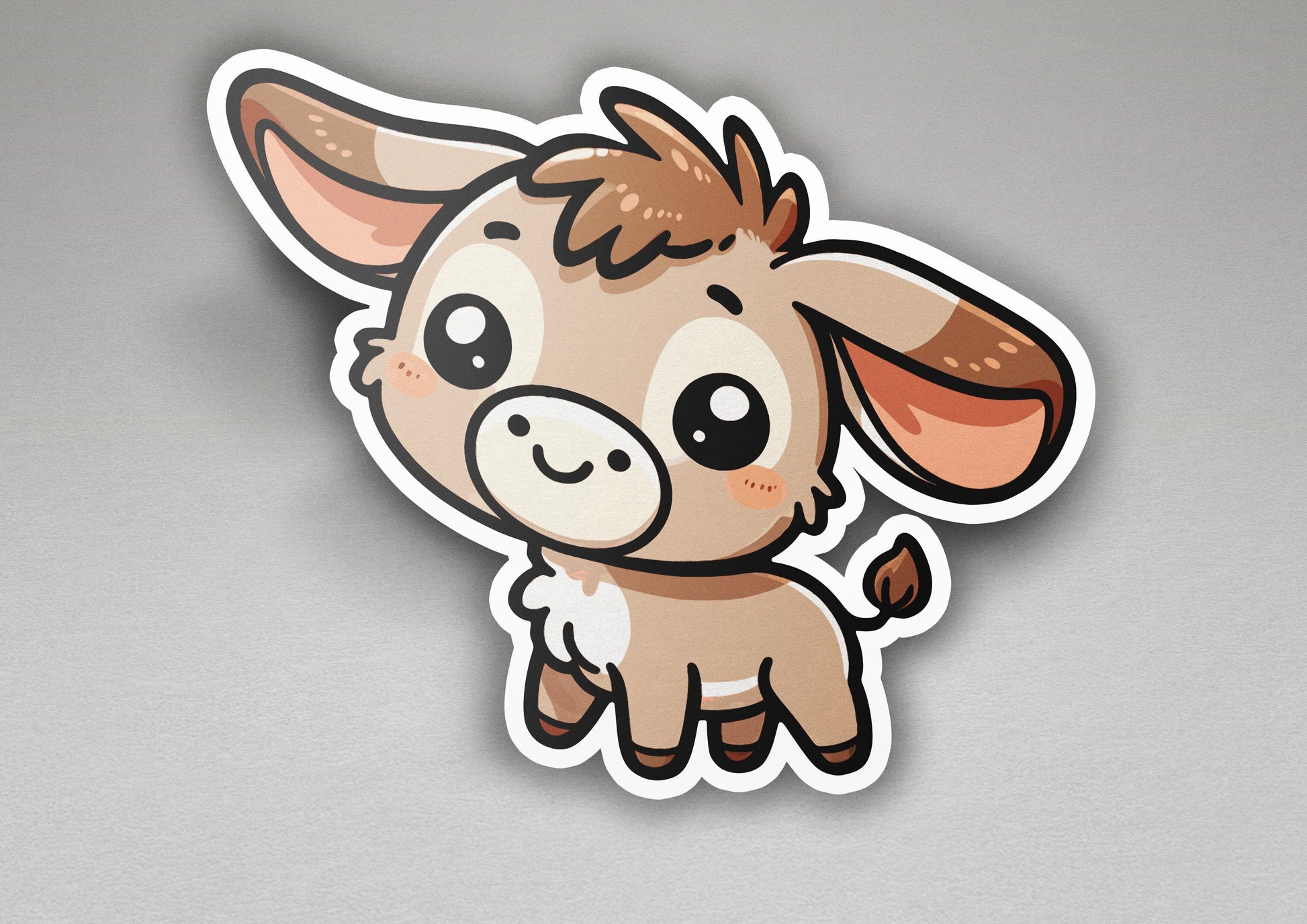 a sticker of a cute little cow