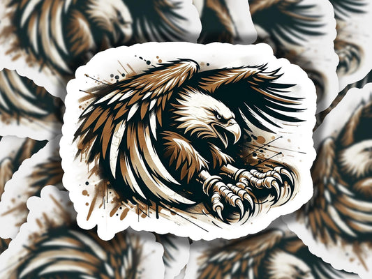 a sticker of an eagle on a white background