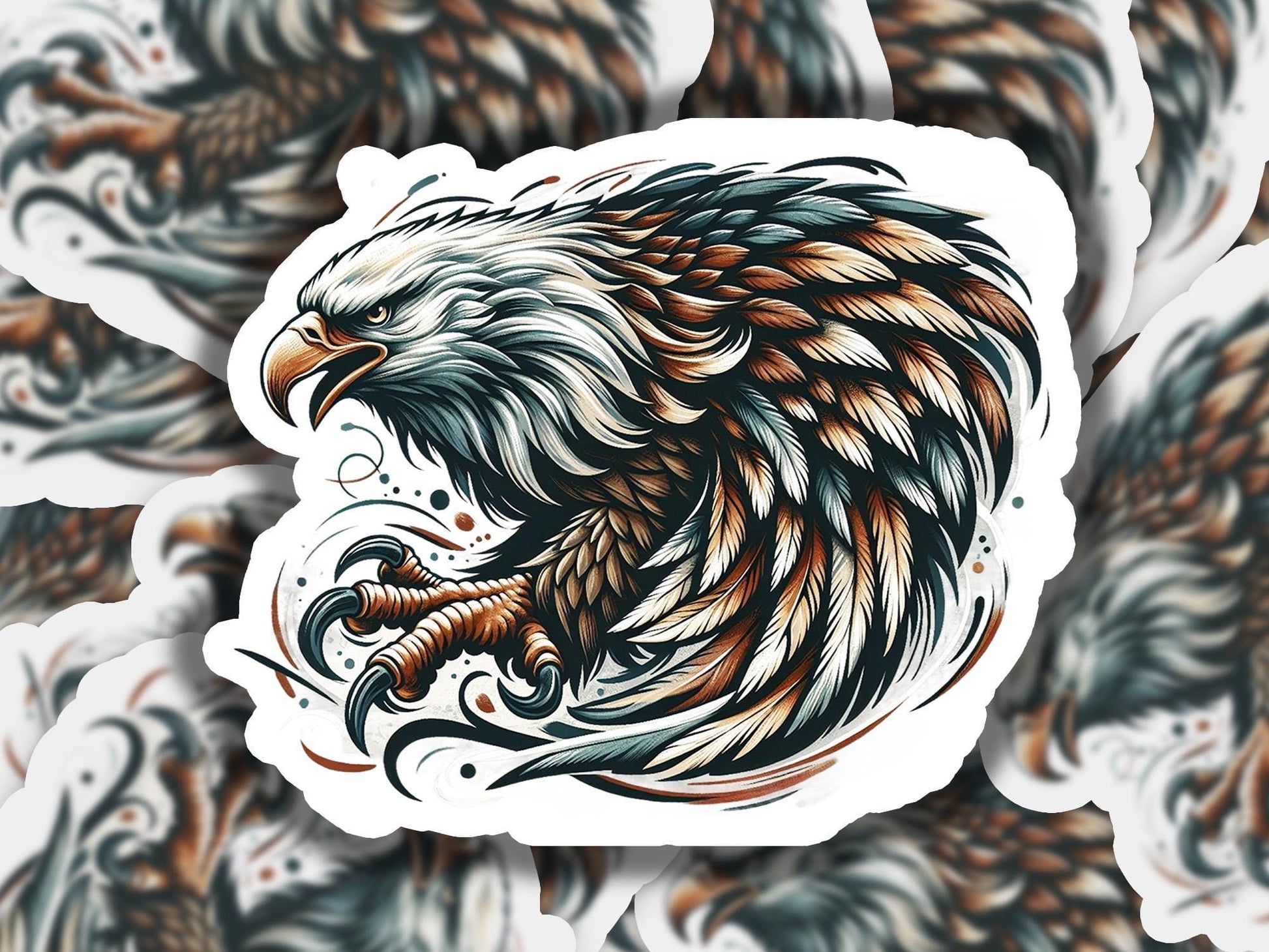 a sticker with an eagle on it