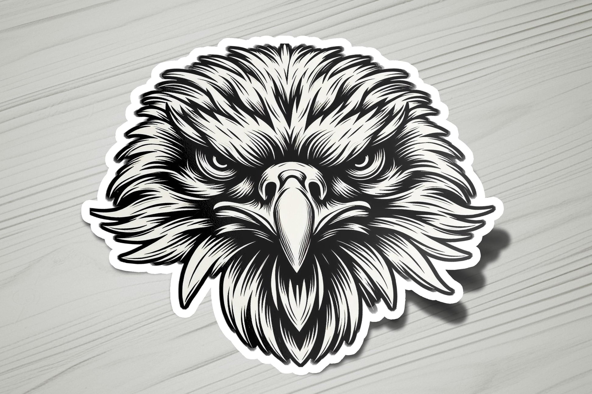 a sticker with an eagle head on it