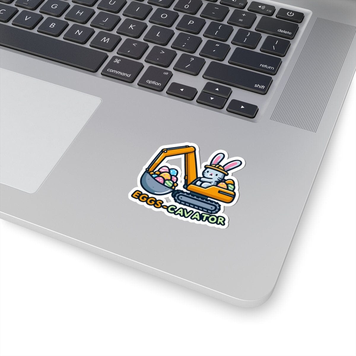 Eggs-Cavator Vinyl Sticker | Dishwasher Safe & Durable | Custom Sizes | Fast Shipping | Made in USA Fiesta Doodle waterproof vinyl sticker. dishwasher safe outdoor sticker.