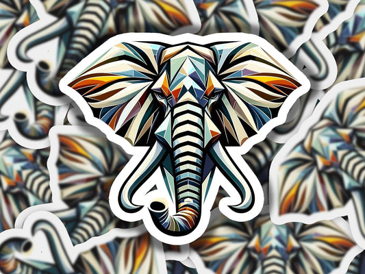 a sticker of an elephant's head is shown