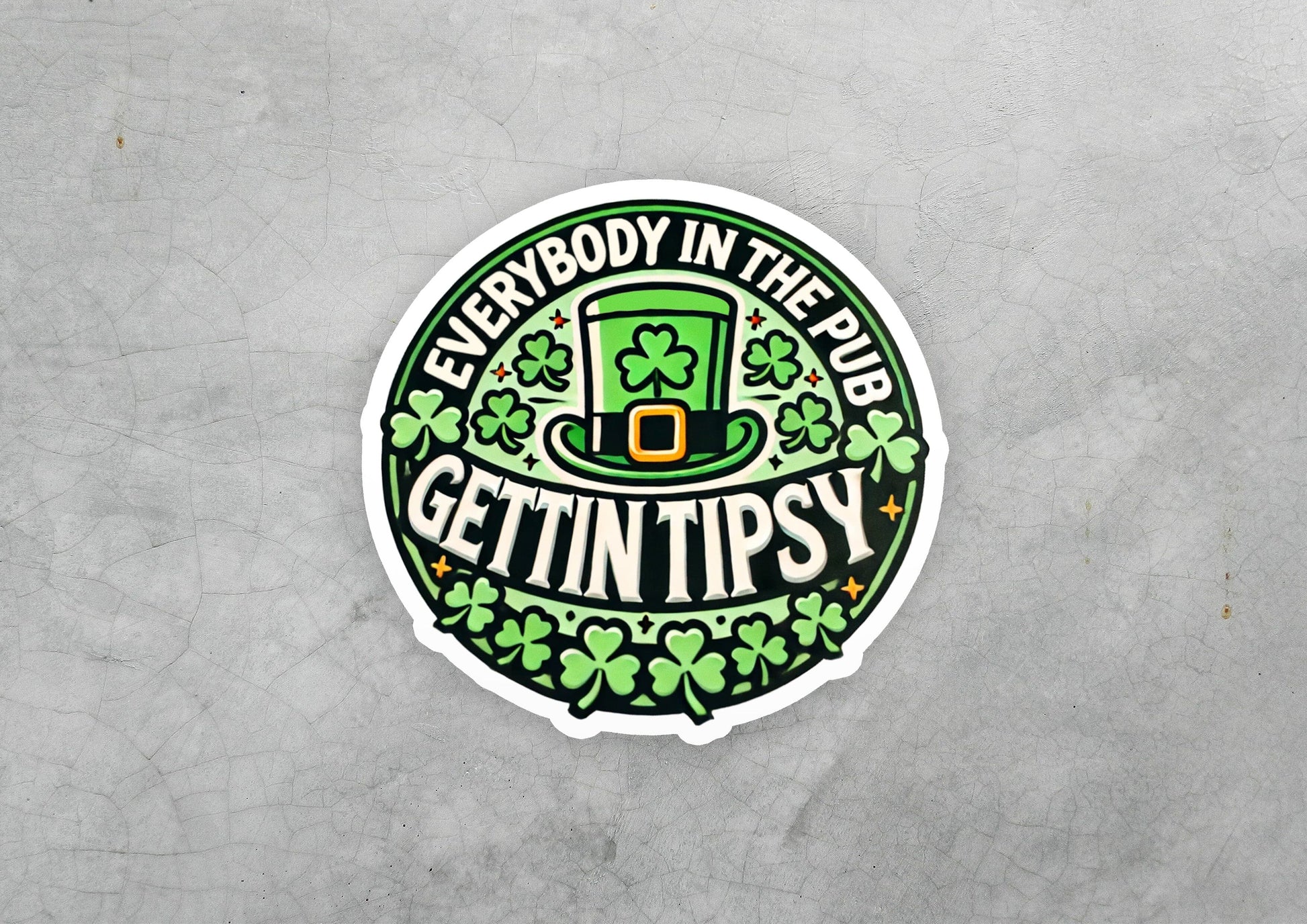 a sticker that says everybody in the bus gettin'tipsy