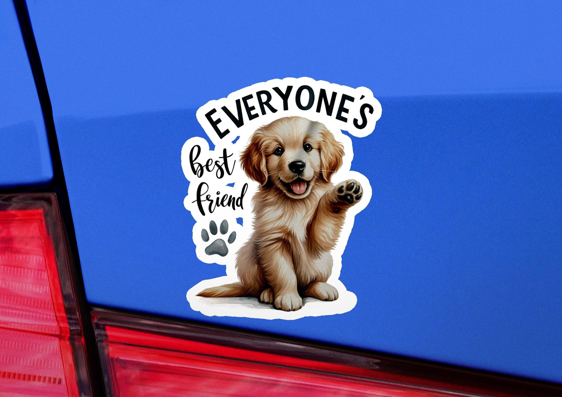 a sticker on the back of a car that says everyone&#39;s best friend