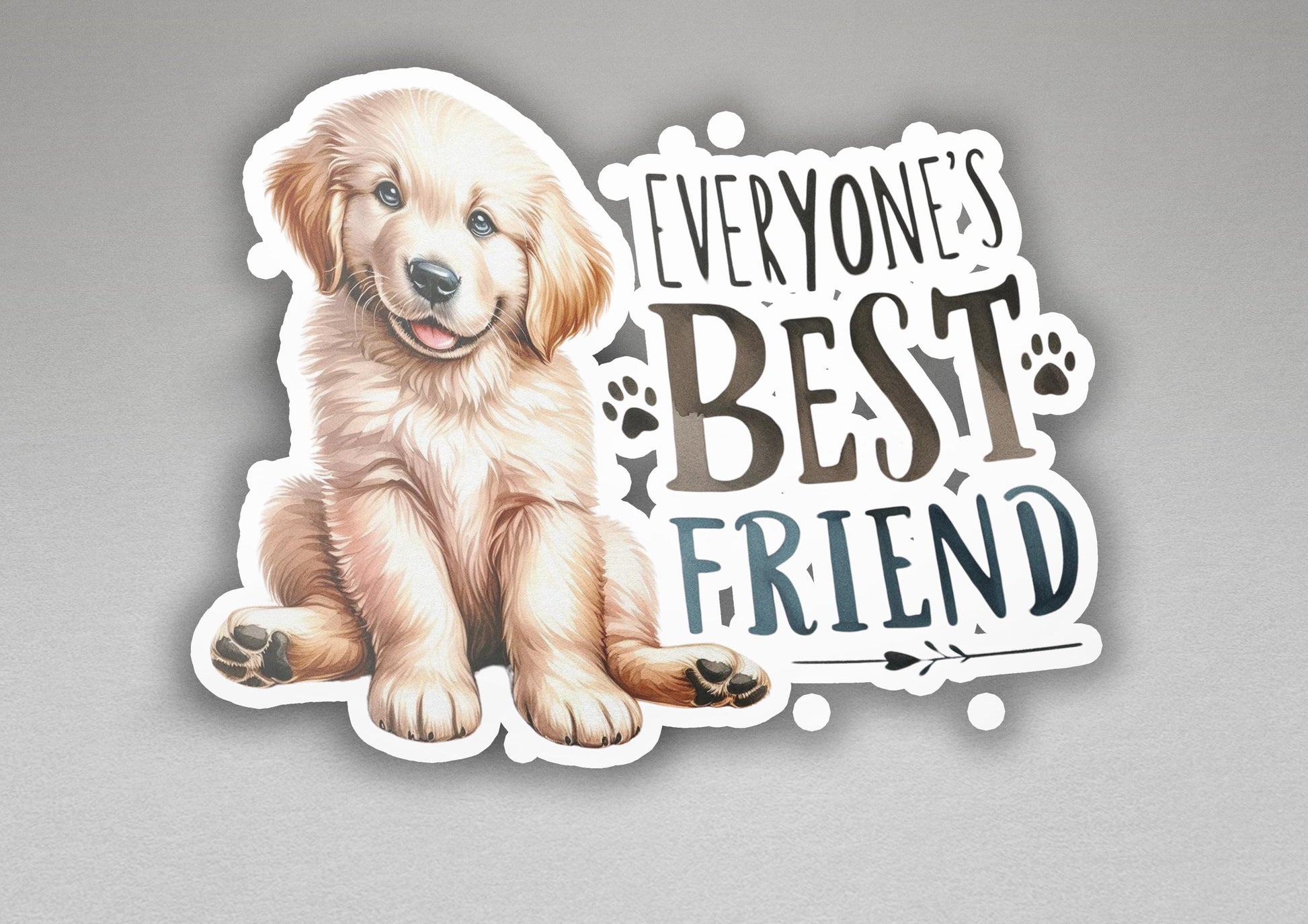 a sticker with a picture of a dog on it
