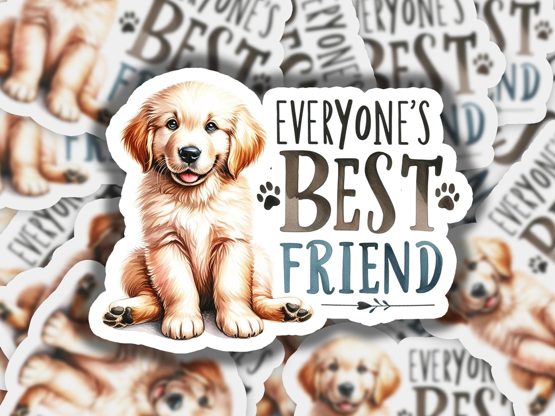 a sticker with a picture of a dog on it