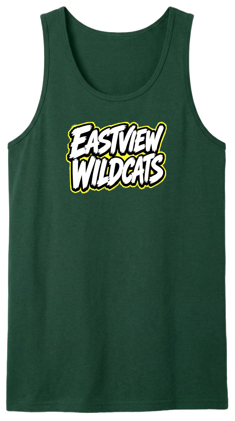A green tank top with the text "EASTVIEW WILDCATS" printed on it.