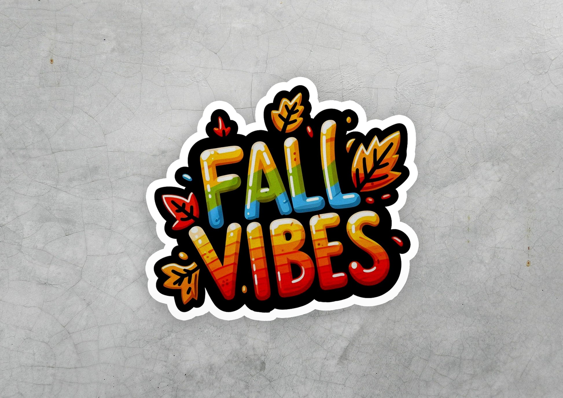 a sticker that says fall vibes on it