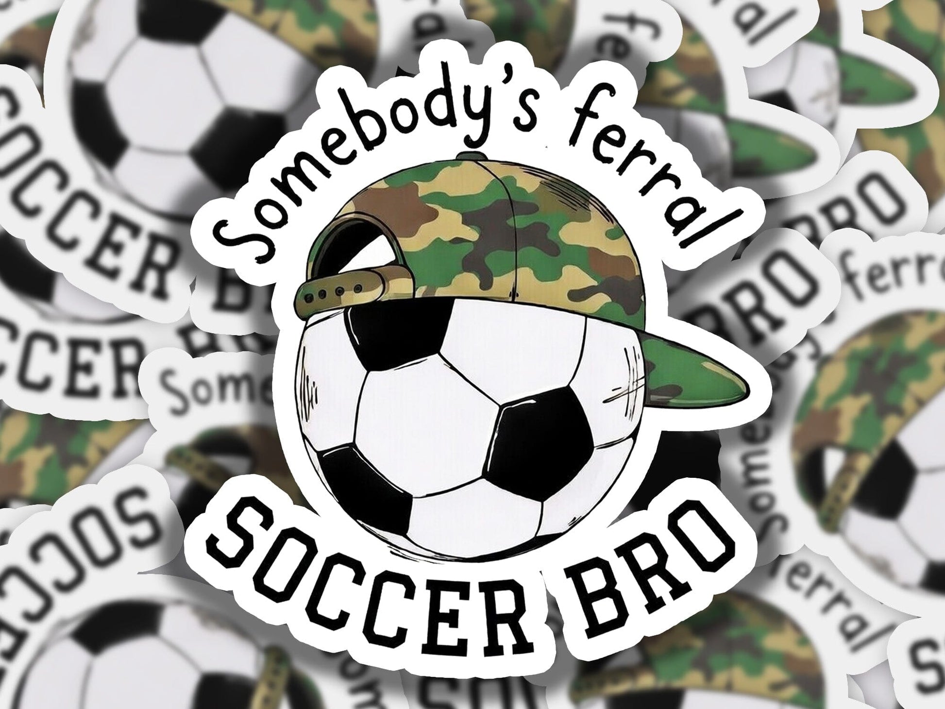 Feral Soccer Bro Galaxy Vinyl Sticker | Dishwasher Safe & Durable | Custom Sizes | Fast Shipping | Made in USA 1 Fiesta Doodle waterproof vinyl sticker. dishwasher safe outdoor sticker.