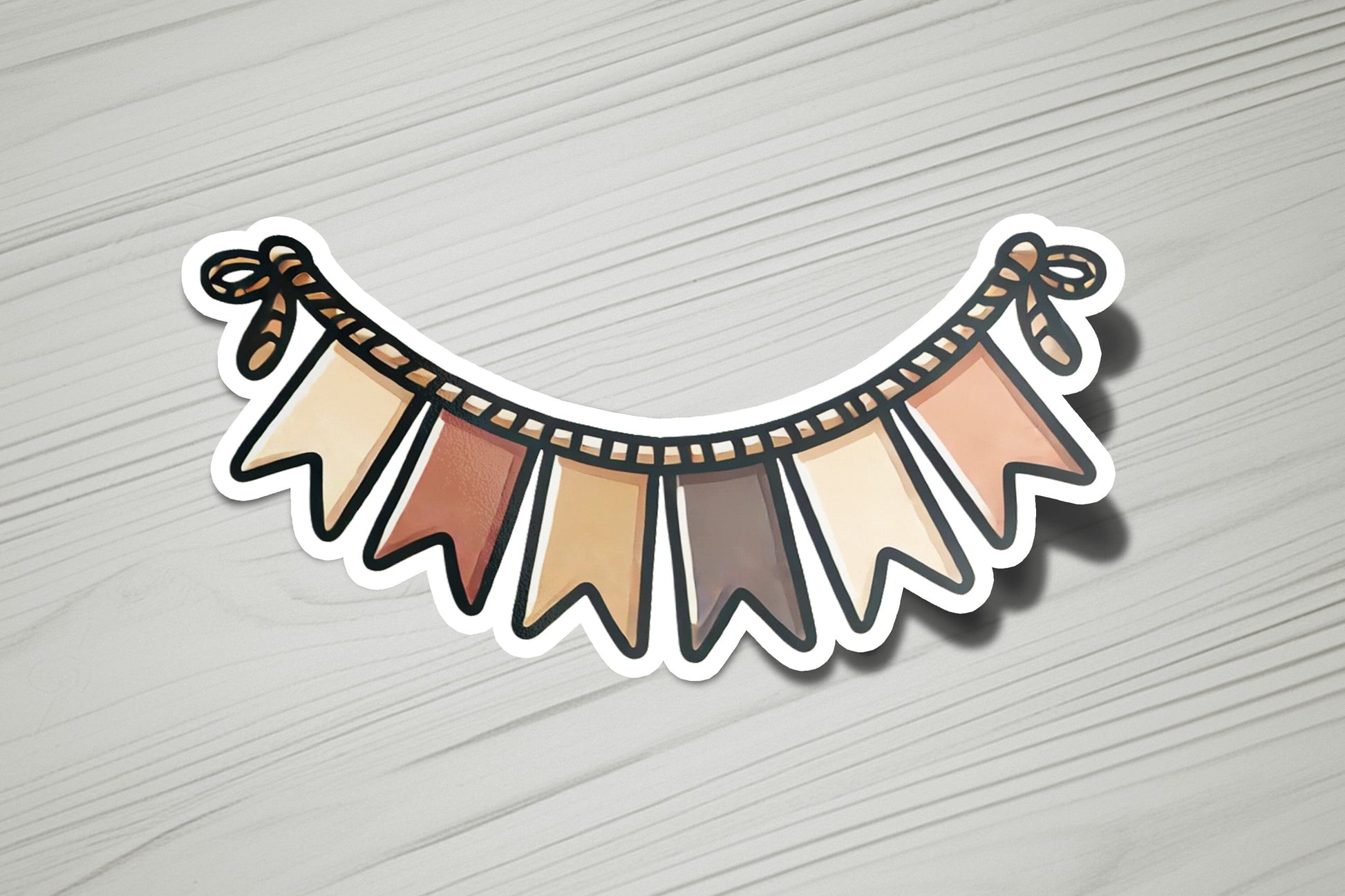a sticker with a ribbon around it