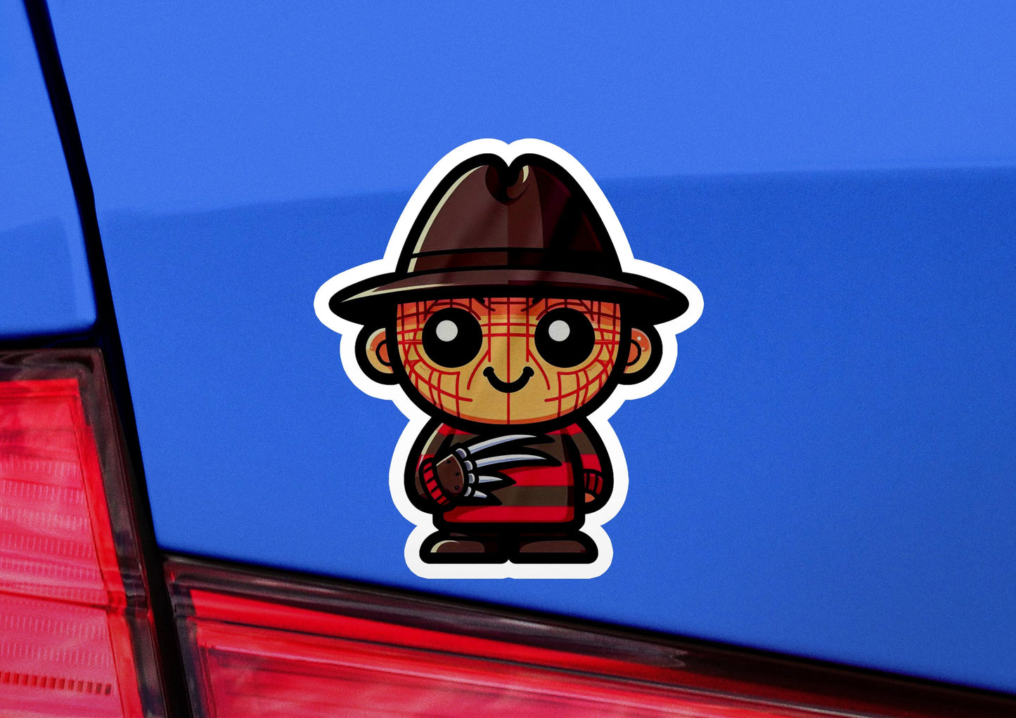 a close up of a car with a sticker on it