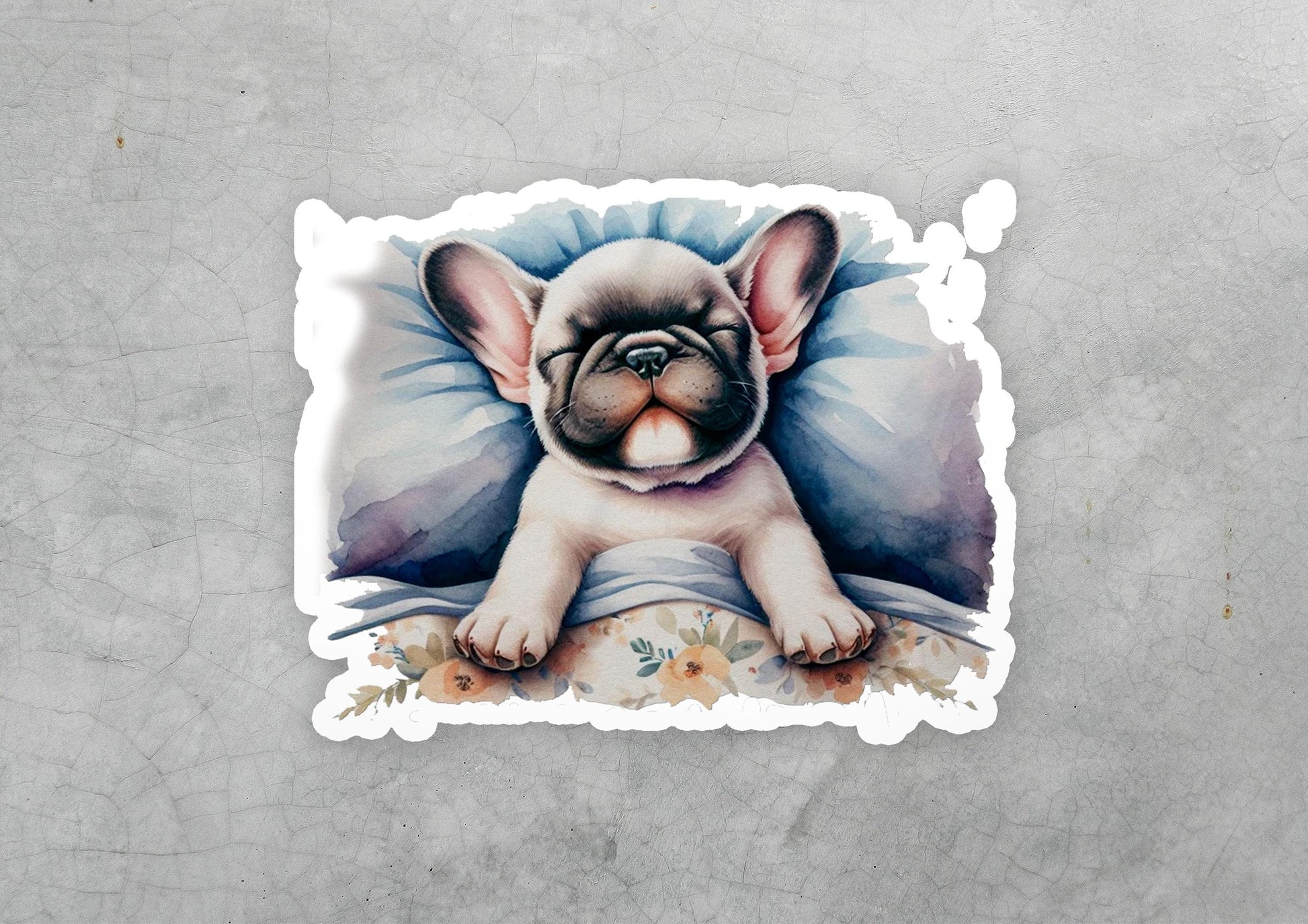 a sticker with a picture of a dog on it