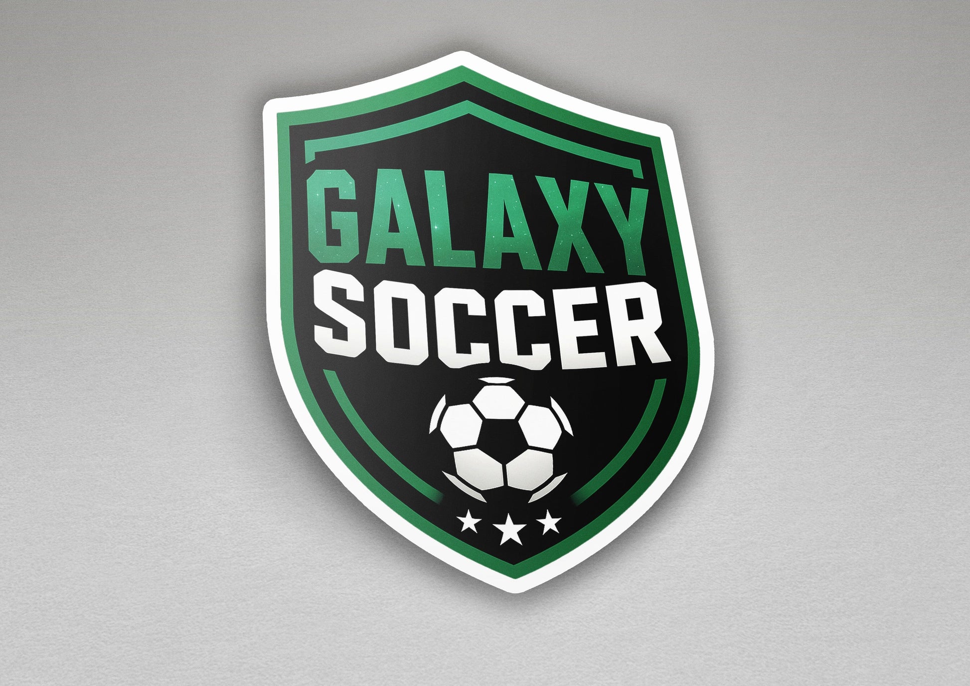 Galaxy Soccer Crest Vinyl Sticker | Dishwasher Safe & Durable | Custom Sizes | Fast Shipping | Made in USA 1 Fiesta Doodle waterproof vinyl sticker. dishwasher safe outdoor sticker.