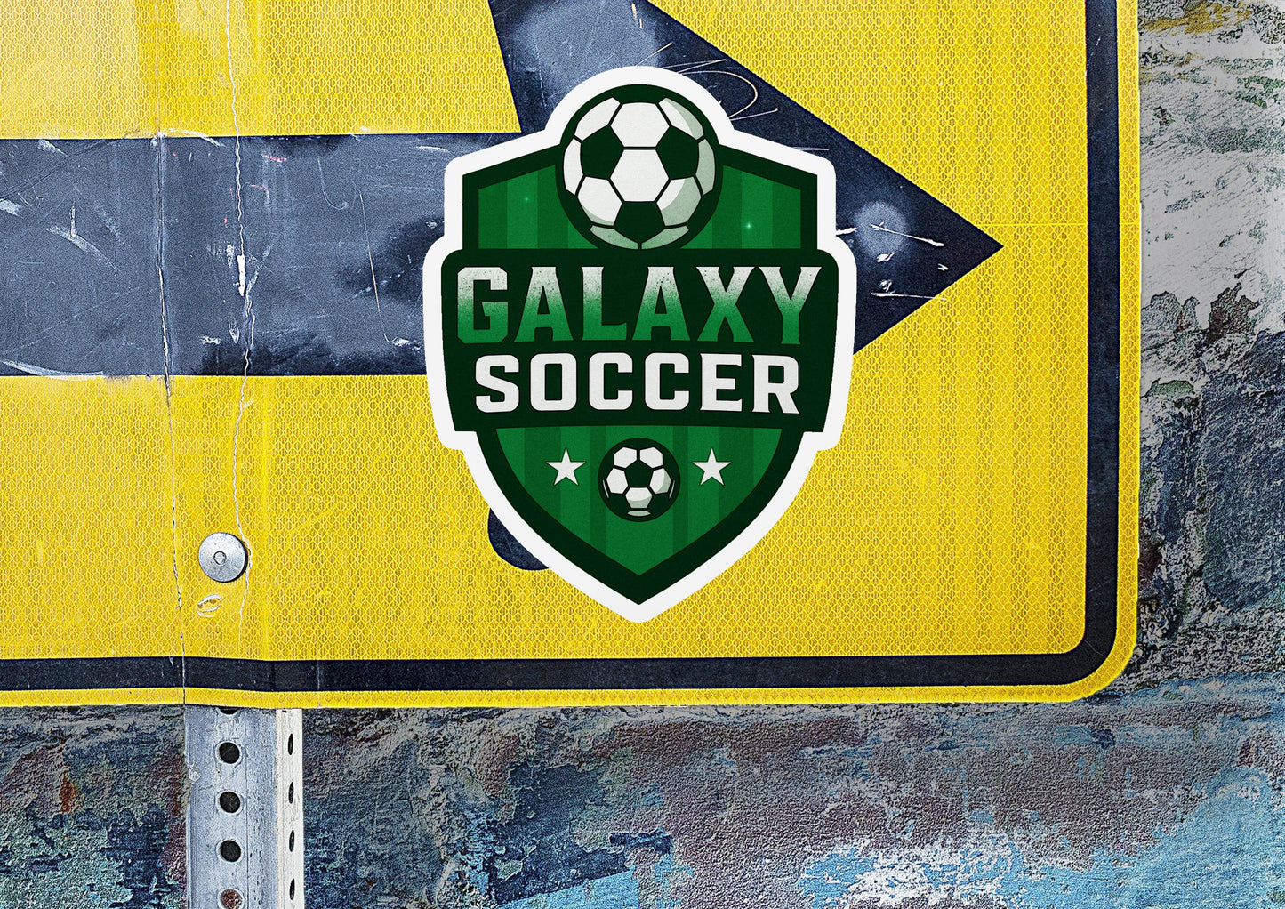Galaxy Soccer Crest Vinyl Sticker | Dishwasher Safe & Durable | Custom Sizes | Fast Shipping | Made in USA 2 Fiesta Doodle waterproof vinyl sticker. dishwasher safe outdoor sticker.