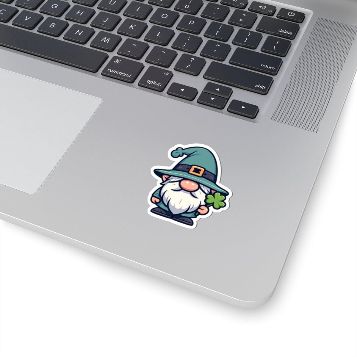 Gnome Clover Vinyl Sticker | Dishwasher Safe & Durable | Custom Sizes | Fast Shipping | Made in USA Fiesta Doodle waterproof vinyl sticker. dishwasher safe outdoor sticker.