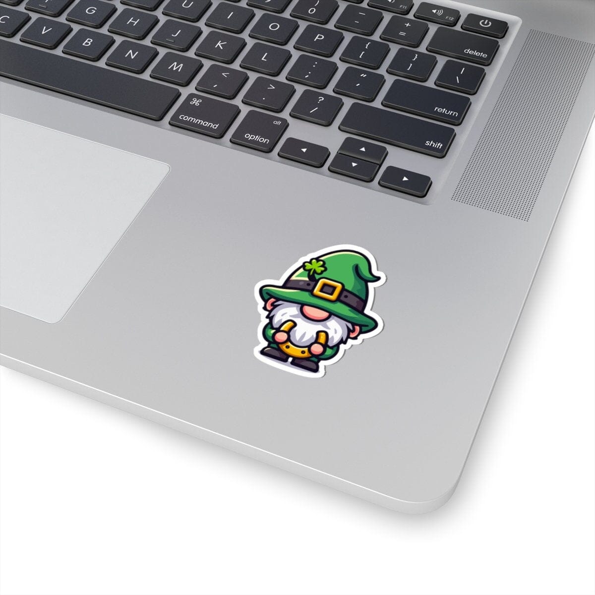 Gnome Horseshoe Vinyl Sticker | Dishwasher Safe & Durable | Custom Sizes | Fast Shipping | Made in USA Fiesta Doodle waterproof vinyl sticker. dishwasher safe outdoor sticker.