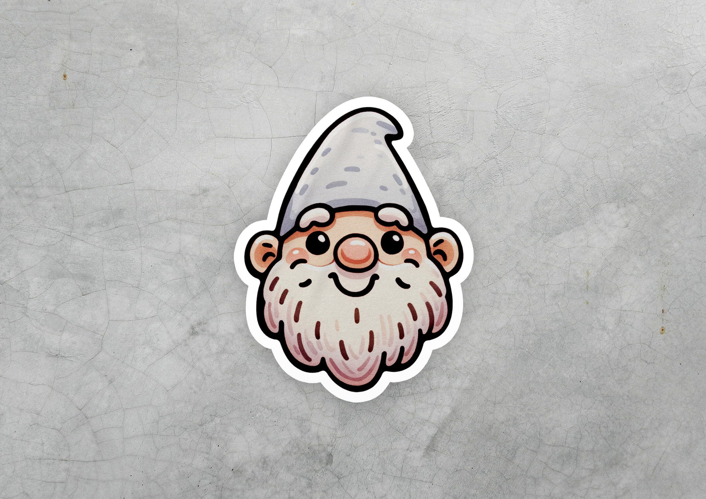 a sticker of an old man with a beard