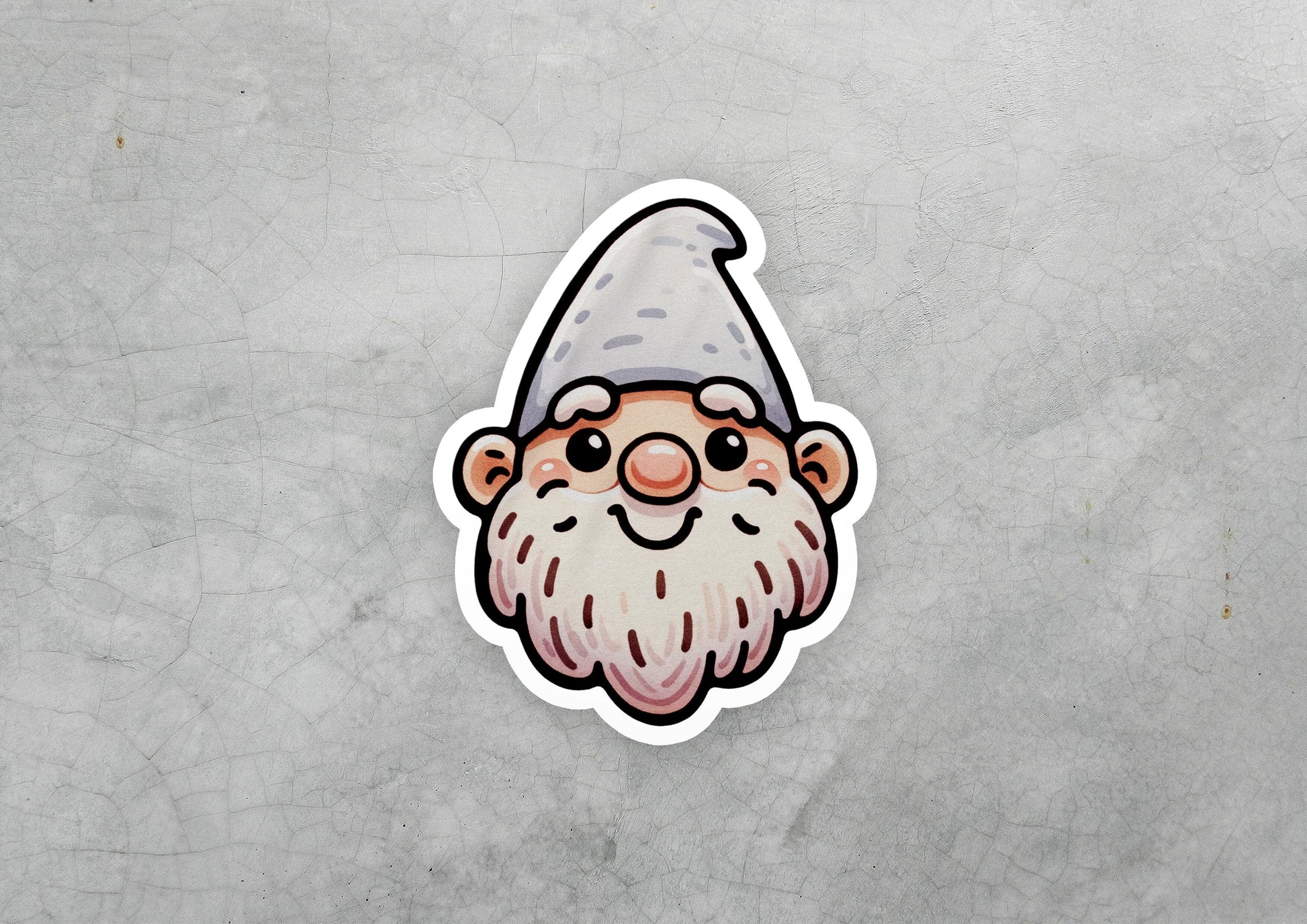 a sticker of an old man with a beard