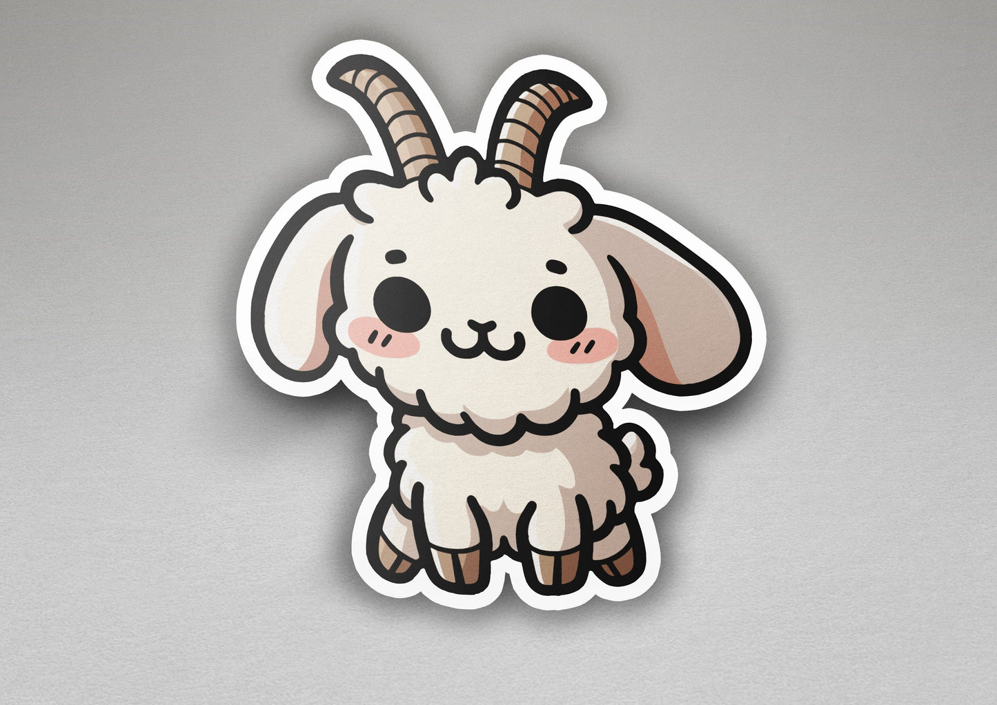 a sticker of a goat on a gray background