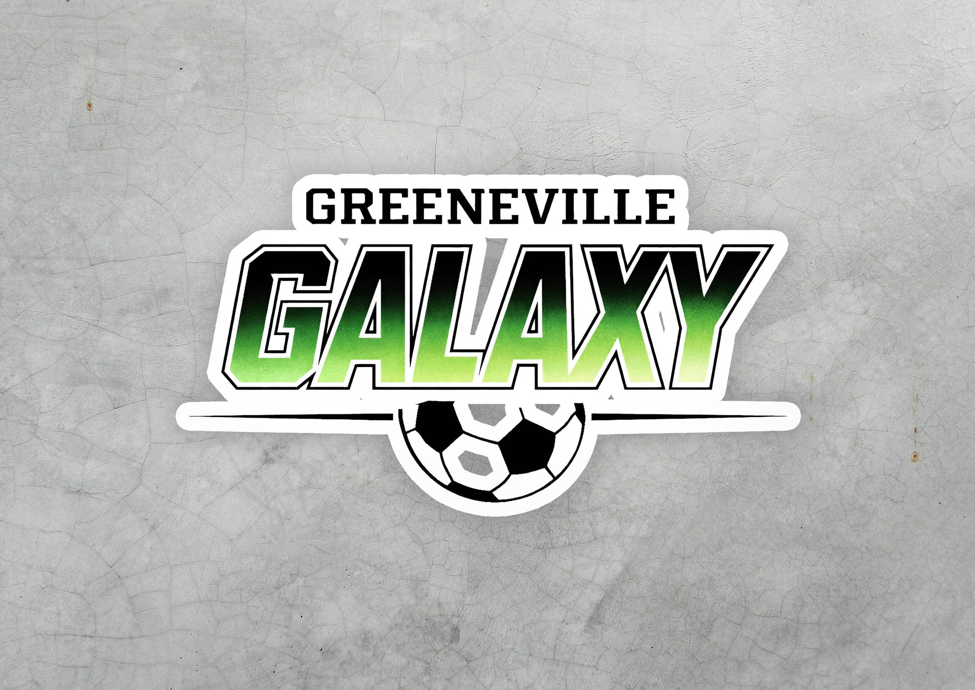 Greeneville Galaxy Green Fade Vinyl Sticker | Dishwasher Safe & Durable | Custom Sizes | Fast Shipping | Made in USA 1 Fiesta Doodle waterproof vinyl sticker. dishwasher safe outdoor sticker.