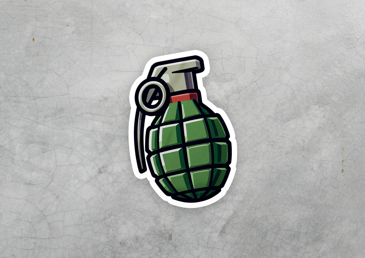 a sticker of a green gas can