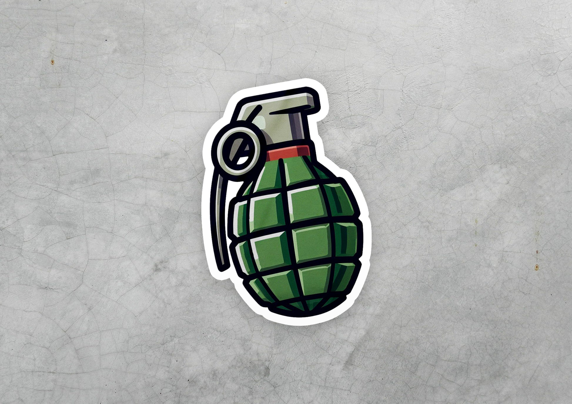 a sticker of a green gas can