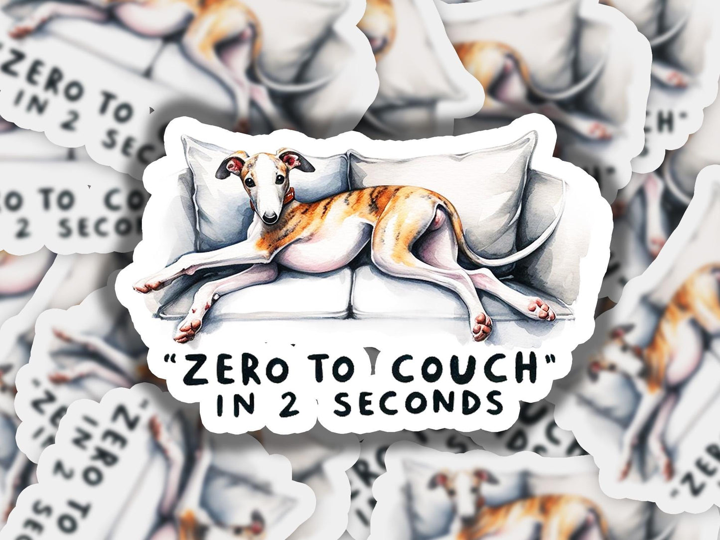 a drawing of a dog sleeping on a couch