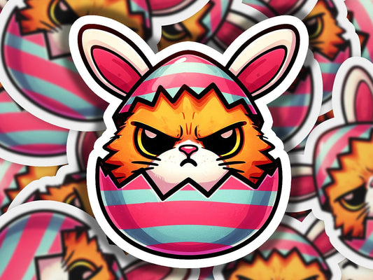 a close up of a sticker of a cat