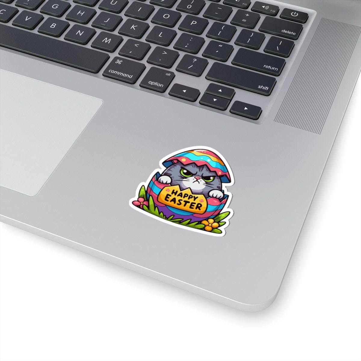 Grumpy Cat Happy Easter Vinyl Sticker | Dishwasher Safe & Durable | Custom Sizes | Fast Shipping | Made in USA Fiesta Doodle waterproof vinyl sticker. dishwasher safe outdoor sticker.