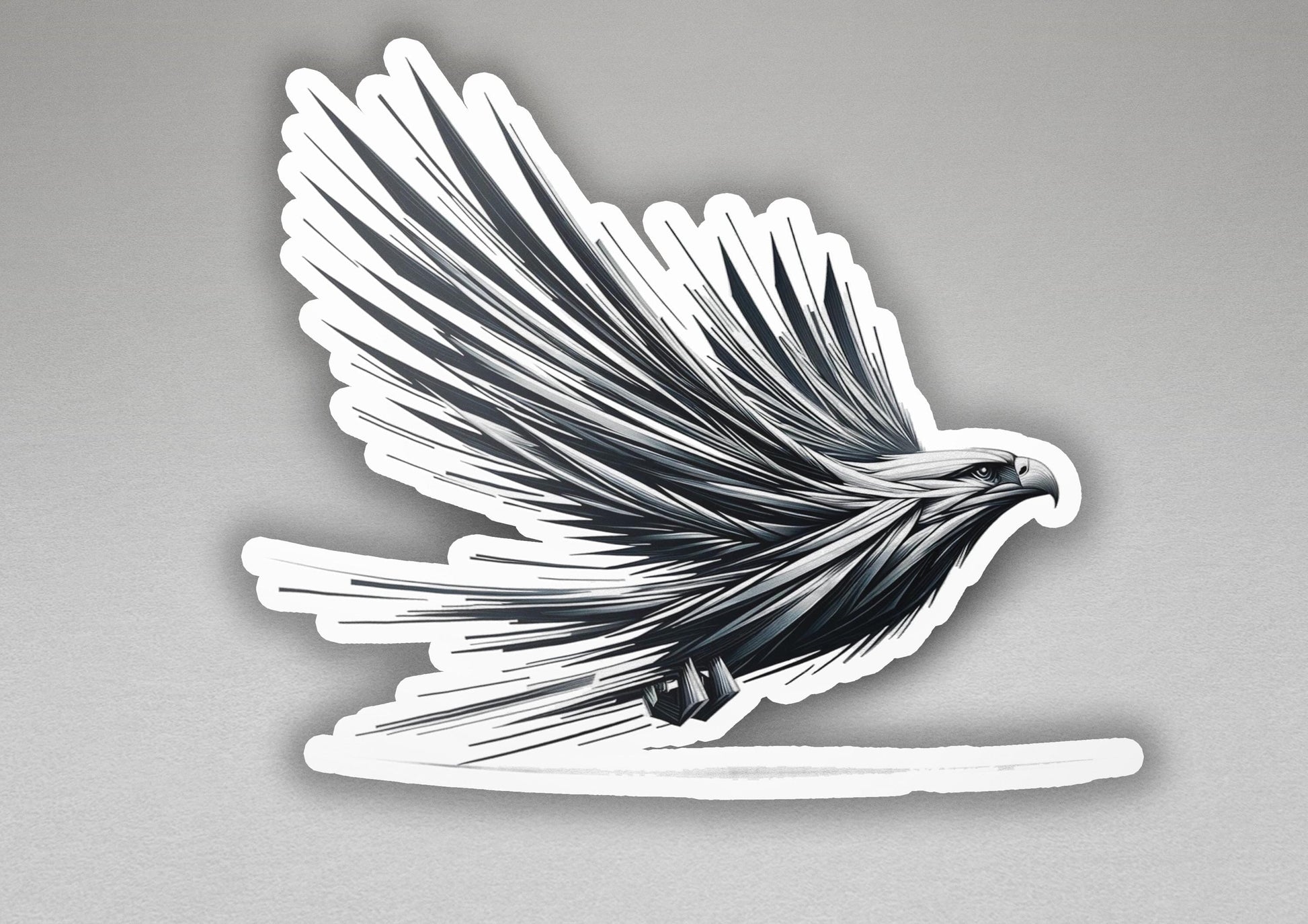 a black and white photo of a bird flying