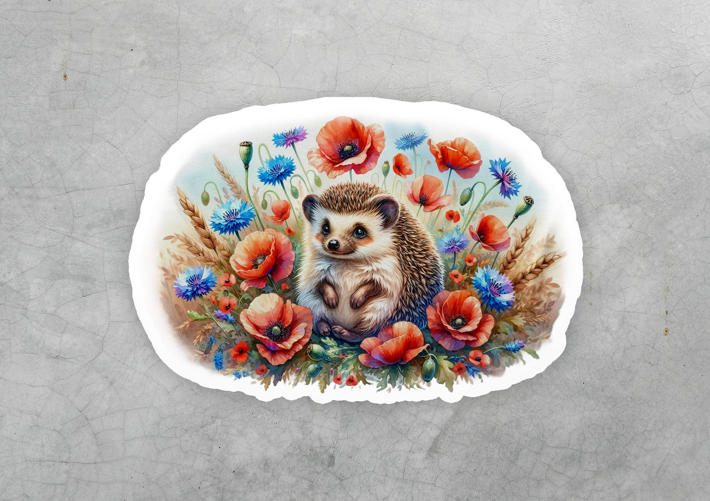 a sticker of a hedge surrounded by flowers