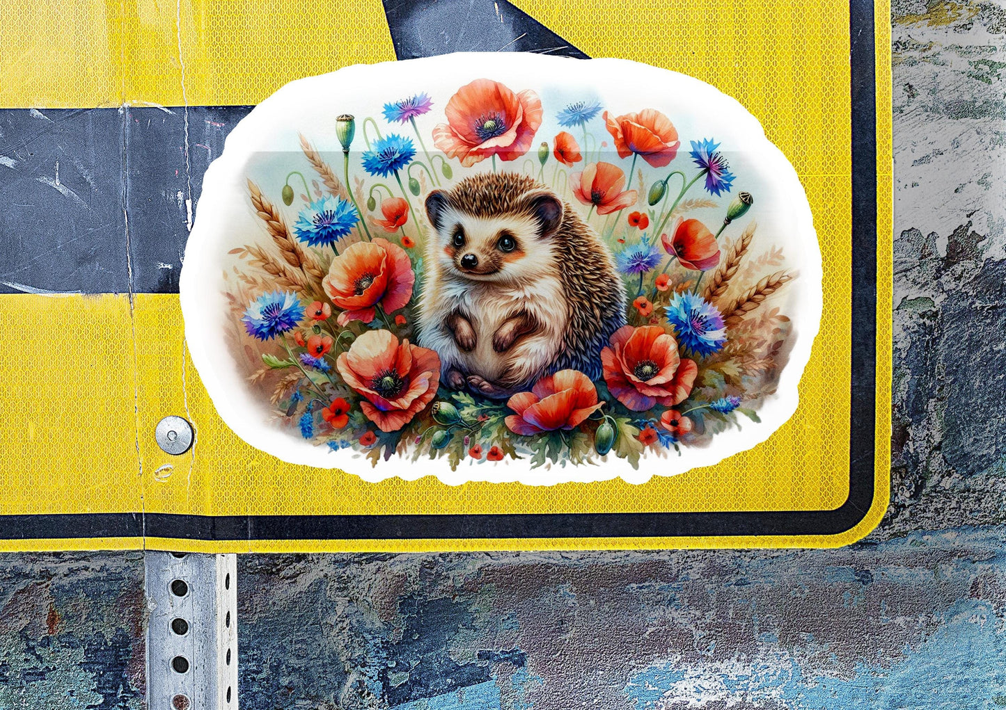 a close up of a street sign with a picture of a hedge