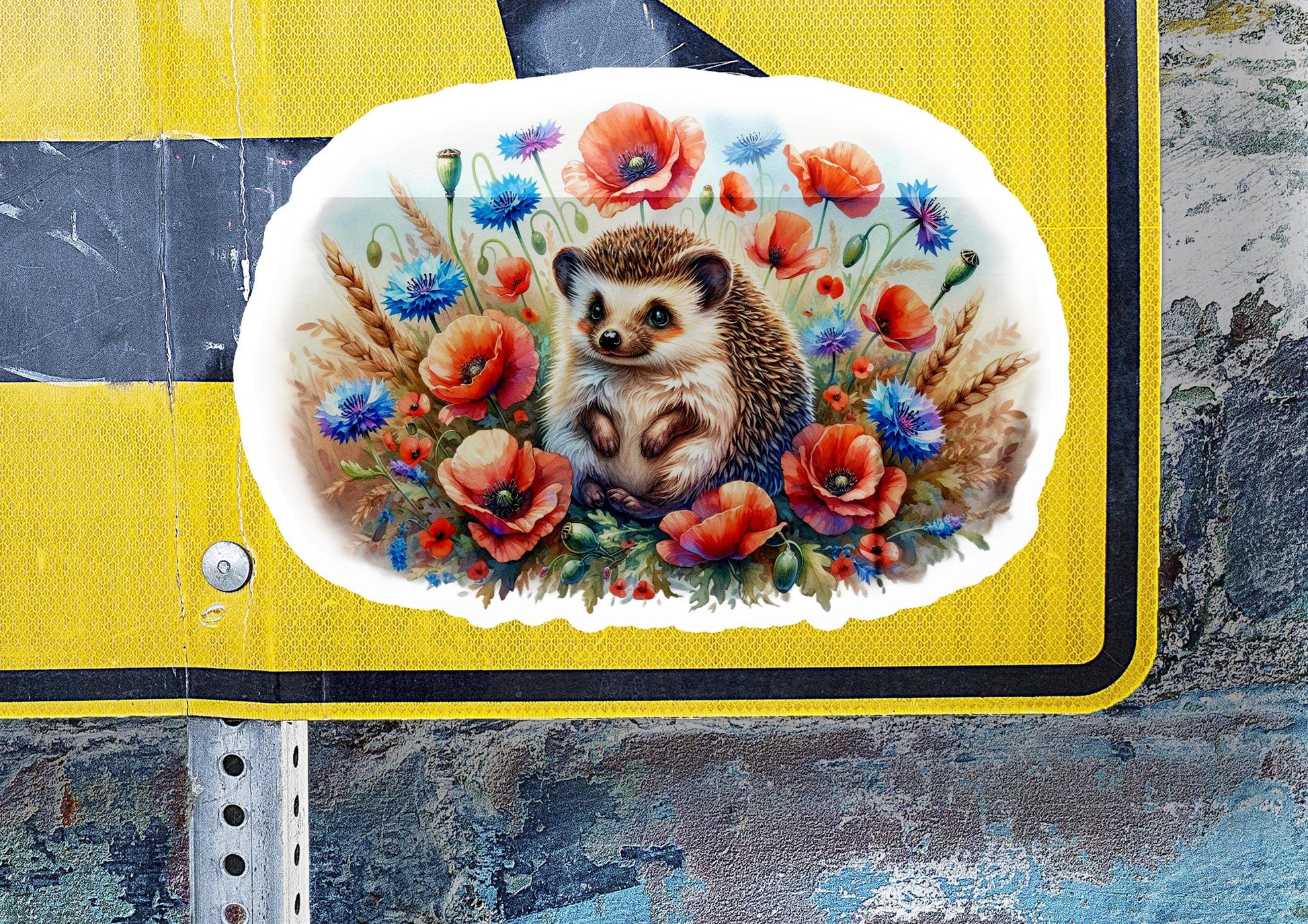a close up of a street sign with a picture of a hedge