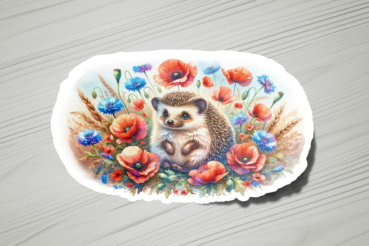 a plate with a picture of a hedge surrounded by flowers