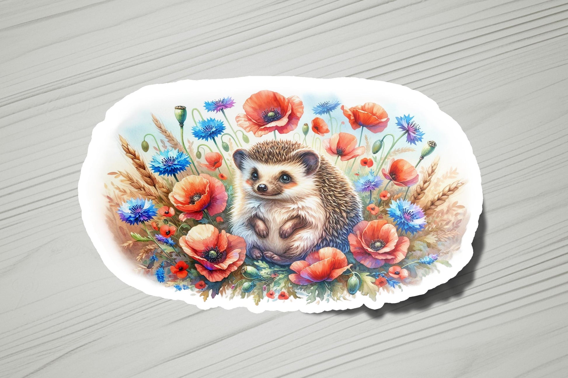 a plate with a picture of a hedge surrounded by flowers